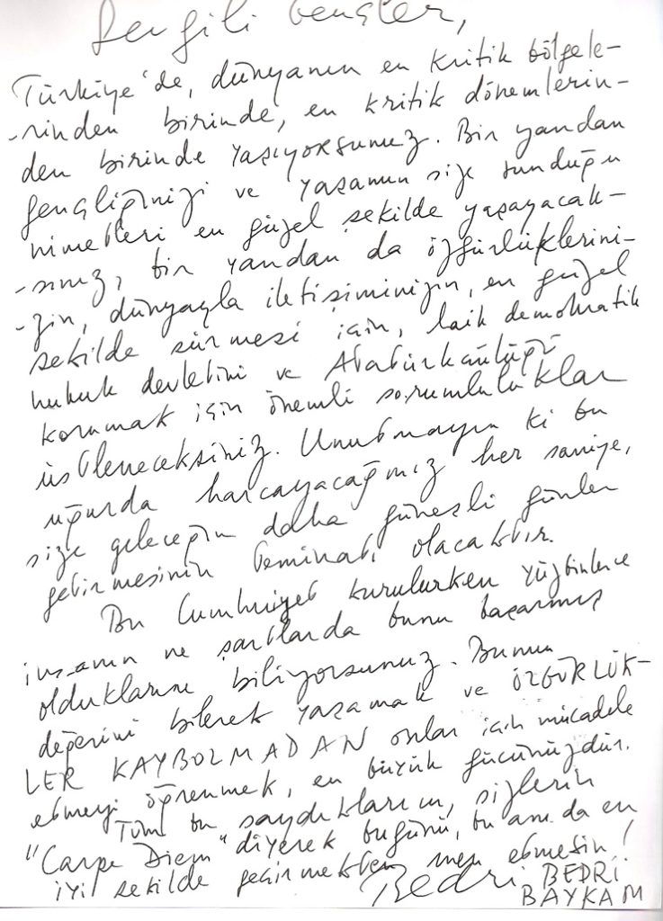 Bedri Baykam Şeref Defteri