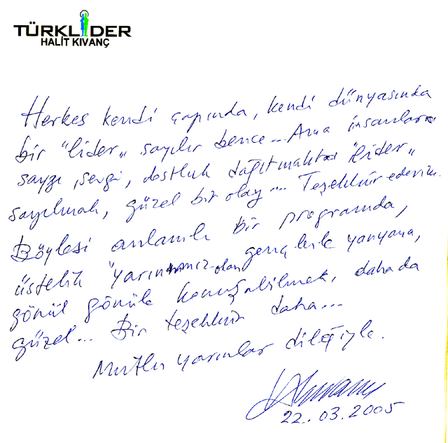 Halit Kıvanç Şeref Defteri