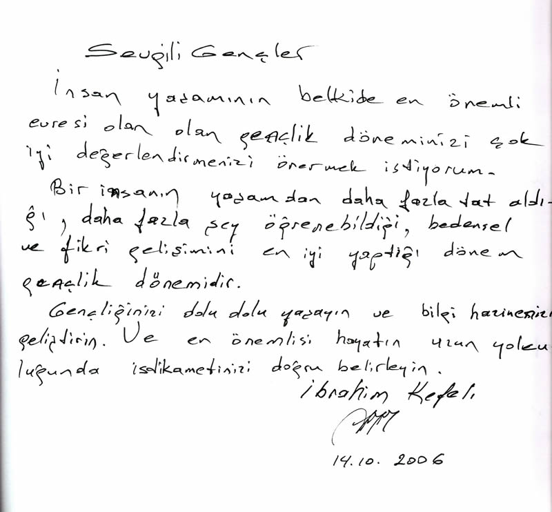 İbrahim Kefeli Şeref Defteri