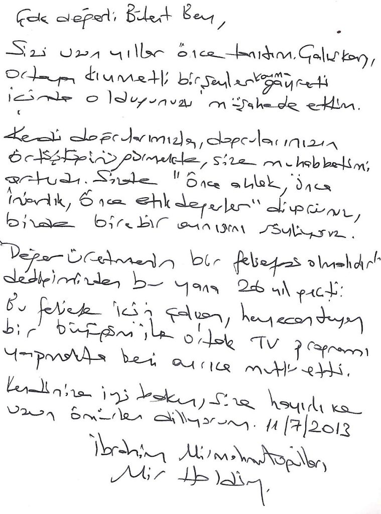 İbrahim Mirmahmutoğulları Şeref Defteri